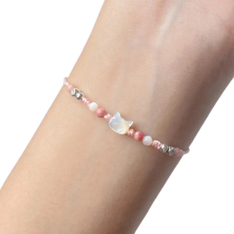 Handmade Couple Cute Cat Bracelet Unique Stylish Hand Rope for Women Men Beaded Woven Bracelet Wrist Jewelry Gifts 2/1pcs