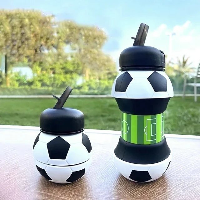 Fold Water Bottle Cups Mug Outdoor Sports Basketball Football Baseball Tennis Golf School Leakproof Portable Kids Water Bottle 5