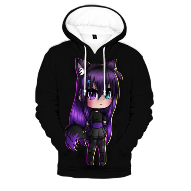 Homens e mulheres Gacha Life 3D Print Hoodies, moletom dos