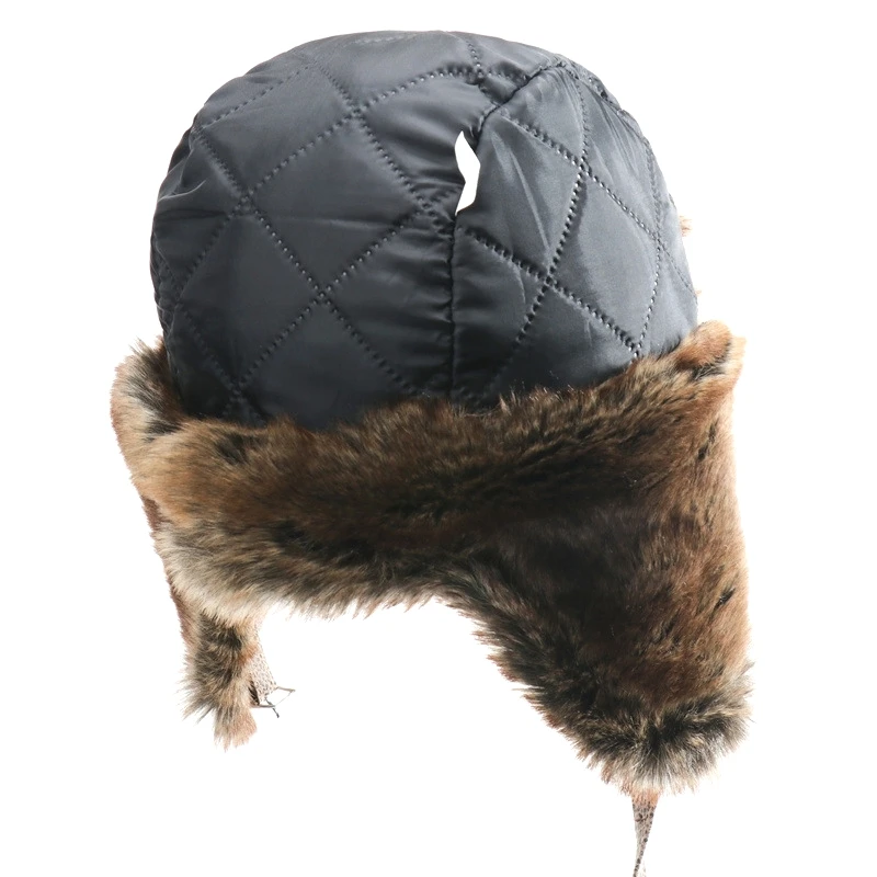 SupSindy Männer warme Winter-Bomber-Hüte im Freien Moto winddichte Kunstpelz-Piloten-Ohrklappen-Hut für Frauen UdSSR Uschanka thermische Schneekappen – Detail 18