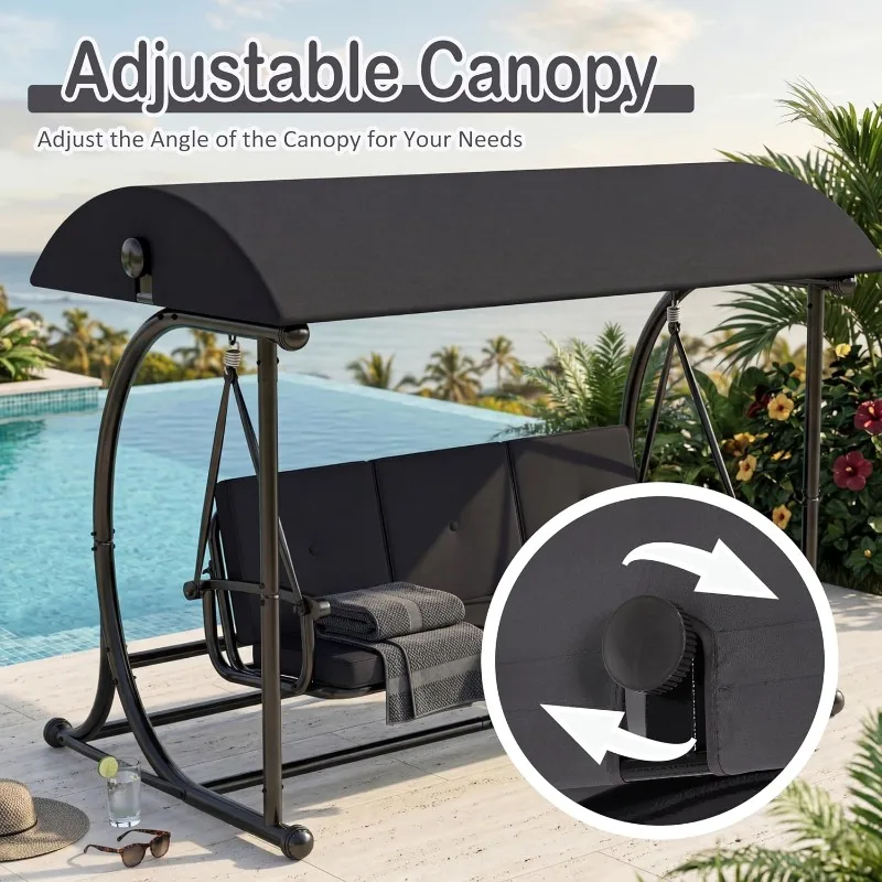 2-in-1 Patio Swing Bed 4