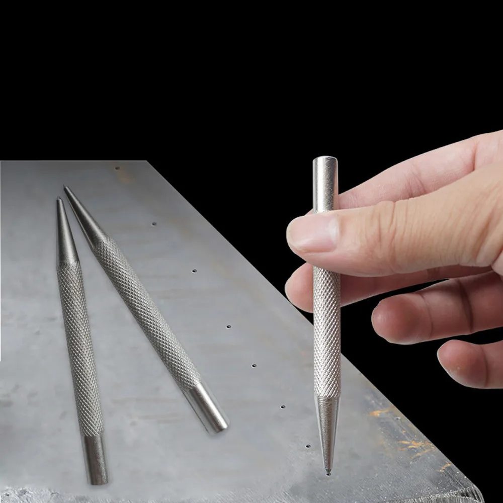 

3.7 Inch Knurled Centre Punch Spot Dot Center Center Punches 94mm Carbon Steel Drilling Sliver Tool New Practical