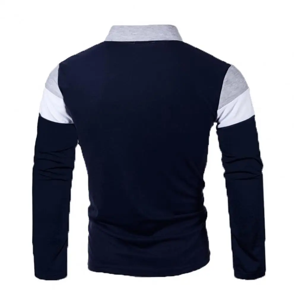 T-shirt 2 Pièces Homme à Manches Longues - Faux Col Et Revers Rayé - Polyester, Tailles M à 4XL