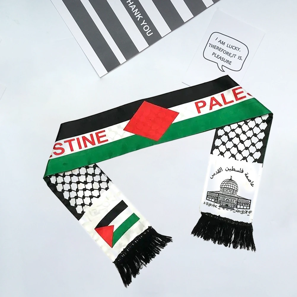 Knitted Scarf 1-30Pcs Women's Palestine Flag Scarf Double Side Soft Skin Friendly Winter Warm