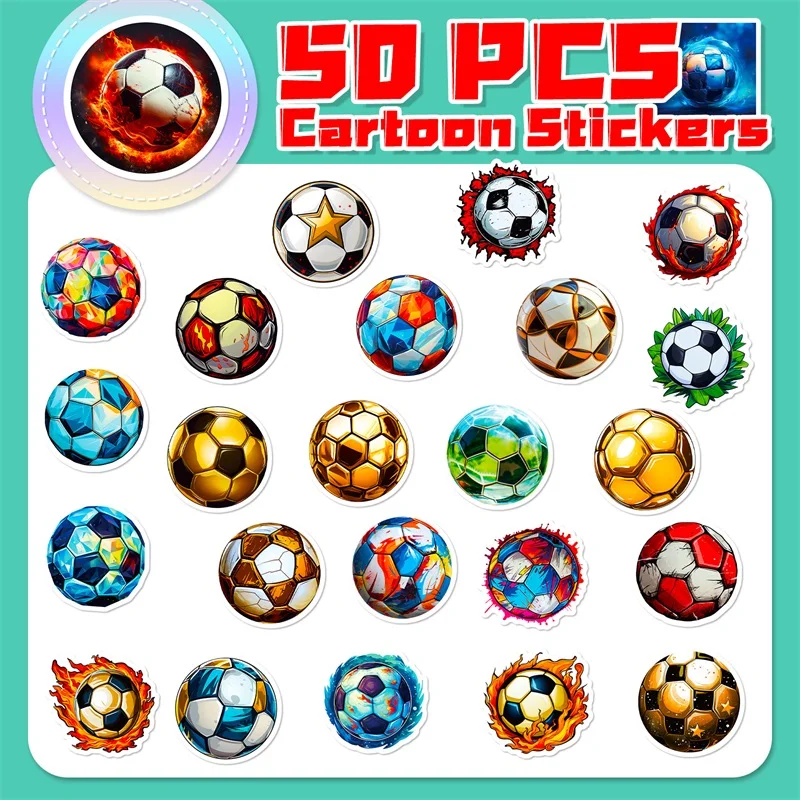 Vibrant Football-Themed PVC Stickers for Creative Decoration and School Stationery