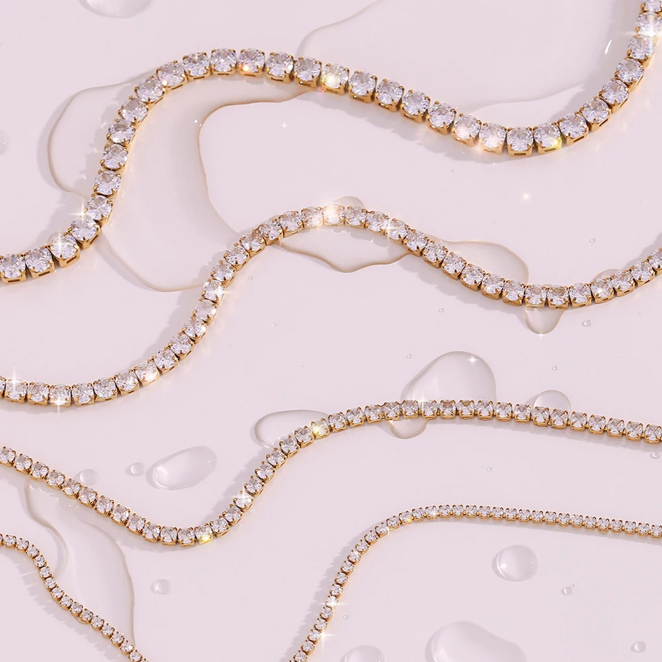 2mm3mm4mm5mm Shiny Luxury 3A Zircon Tennis Chain Necklaces For 2mm3mm4mm5mm Shiny Luxury 3A Zircon Tennis Chain Necklaces For