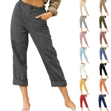 Summer New Women's Personality Loose Cotton and Linen Pants