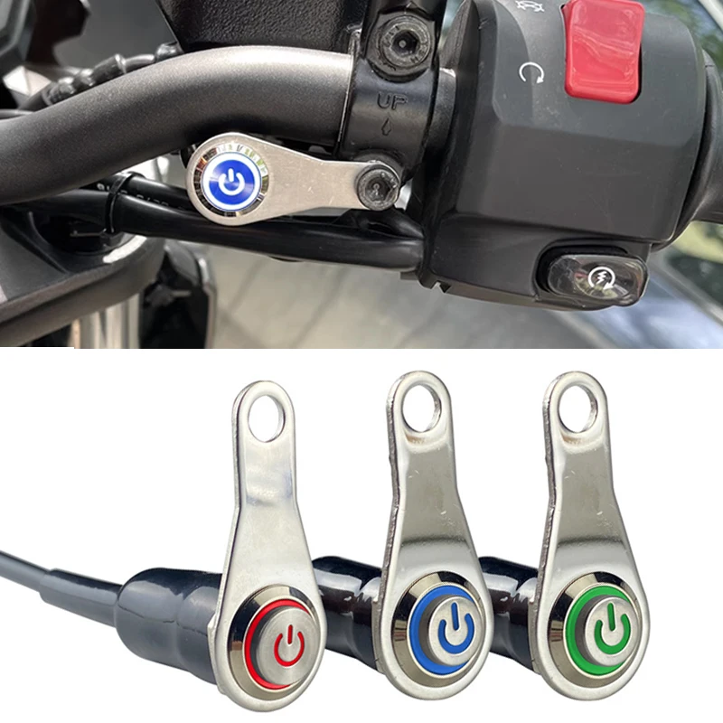 

12V Motorcycle Switches ON+OFF Handlebar Mount Aluminum Alloy Waterproof Motorbike Horn Fog Light Lamps Push Button Switch