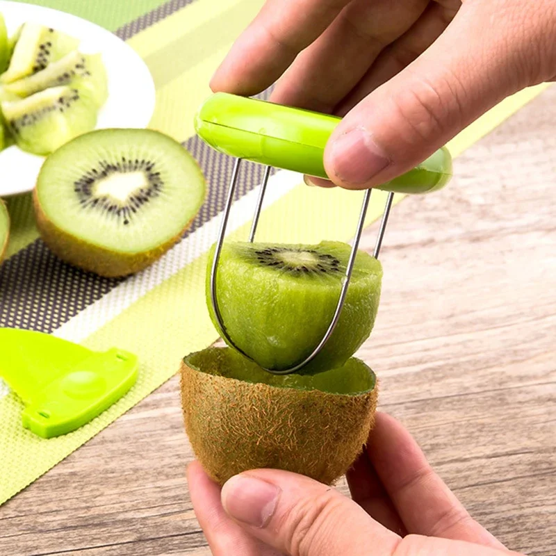 Acheter Coupe-kiwi éplucheur trancheur cuisine Gadgets créatifs détachables  outils d'épluchage de citron en acier inoxydable accessoires pour machine à  salade de Fruits