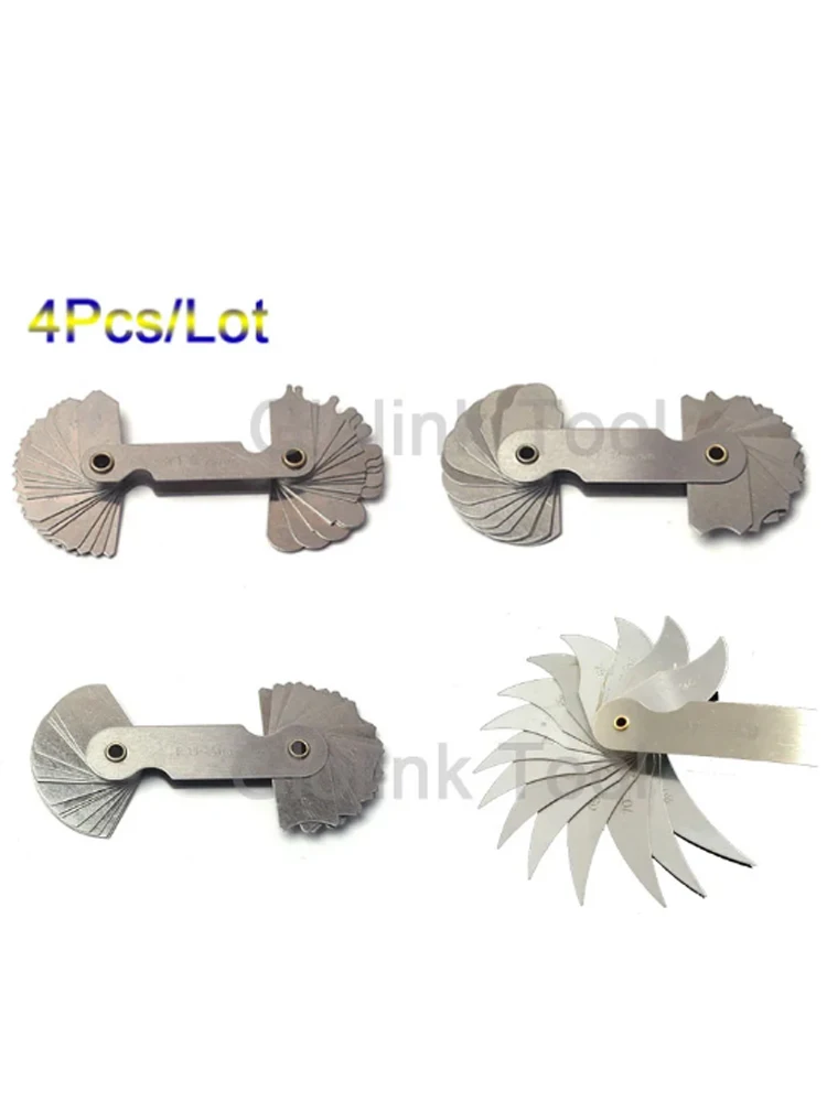 4 Pcs Radius Gauges Set R1-6.5/R7-14.5/R15-25/R26-80mm Stainless Steel Gauges Measuring Tools