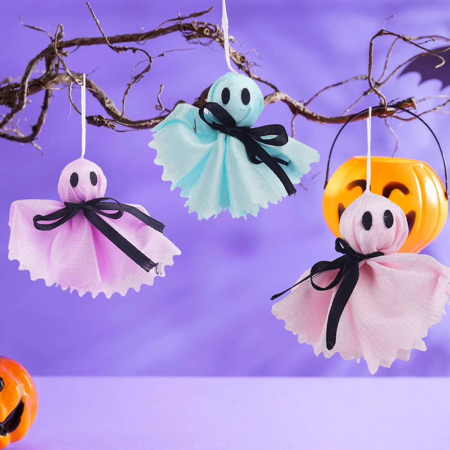 Cute Halloween Ghost Hanging Ornaments Rustic Cloth Ghosts Decor for Party Yard Tree