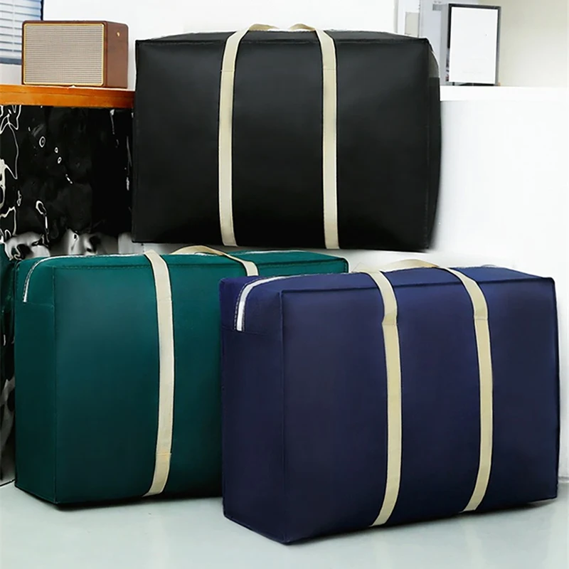 옥스포드 천 이동 포장 가방, 대용량, 튼튼한 방수 의류, 이불 수하물 보관 가방, 여행 수하물 가방, 60L, 1 개 