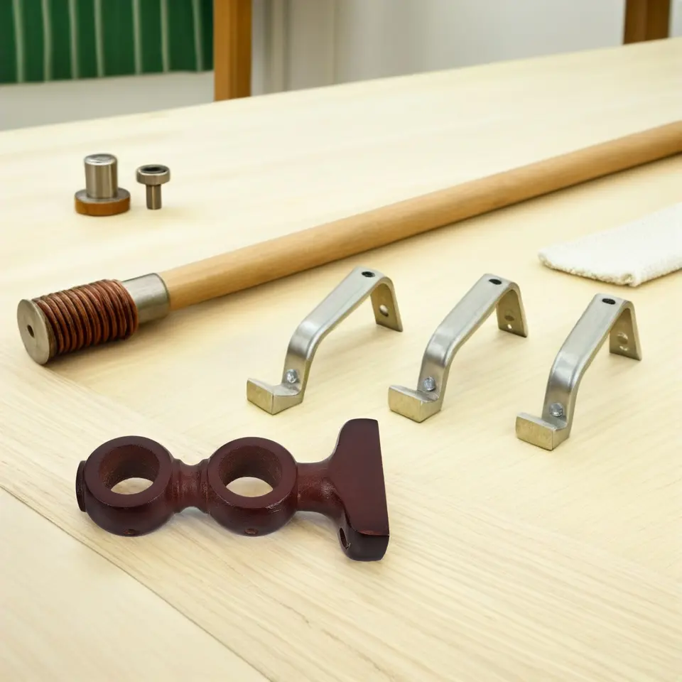 2 Staffe Portatende In Legno Massello - Supporti Per Bastoni Tende A Parete, Facili Da Montare, Design Moderno - 4