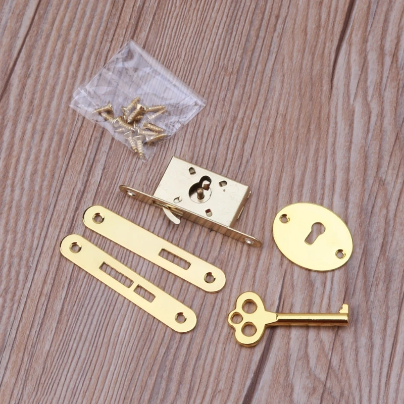 Cabinet Door Lock Door Lock Buckle Drawer Lock Antique Locks Antique Metal Drawer Locks Decorative Furniture Locks With Key For Drawers, Wardrobe, Jewelry Wooden Box, Cabinet