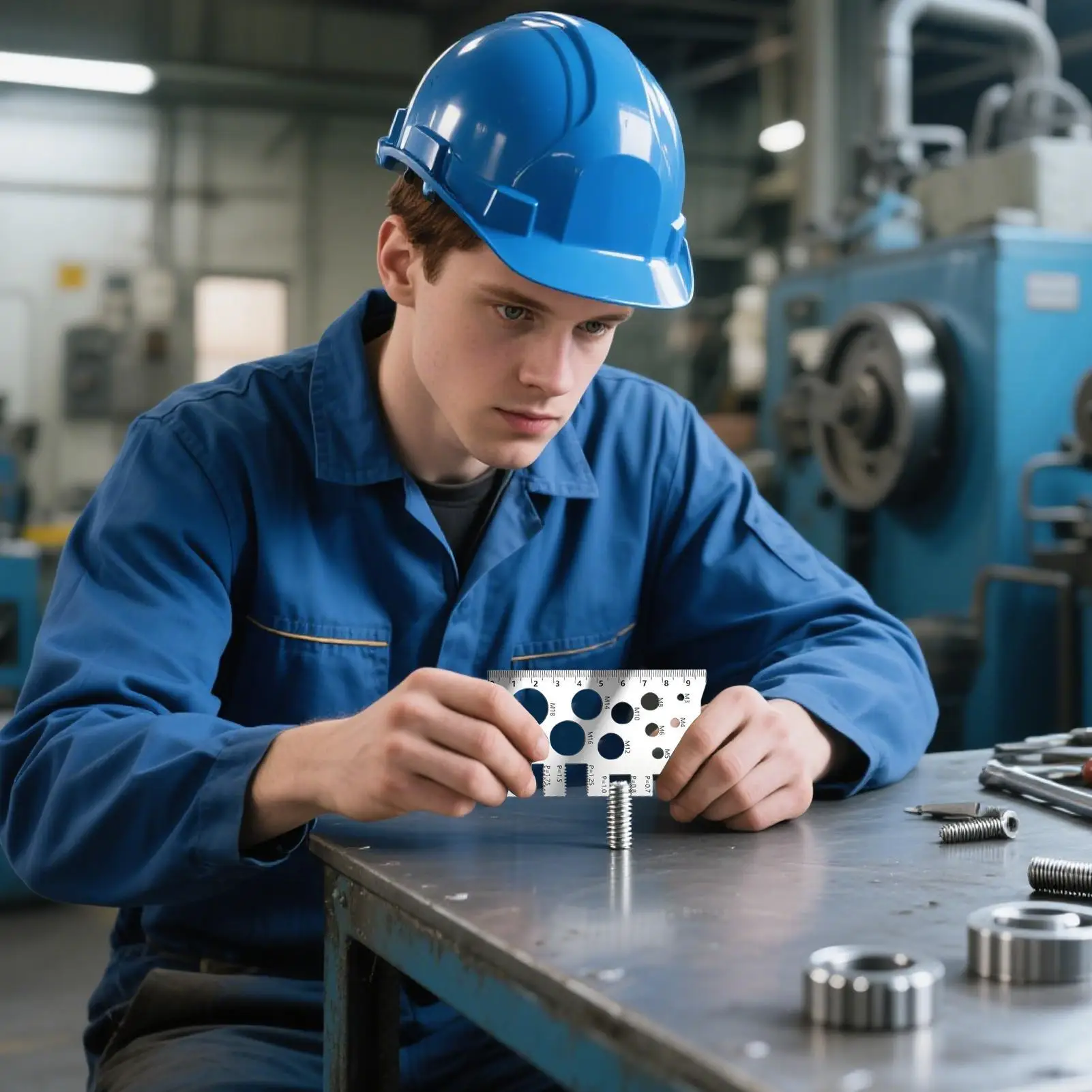 Bolt Thread Gauge Measurement Ruler for Screw Multifunctional Bit Thread Craft Bolt Measuring Gauge for Home Industry Repair