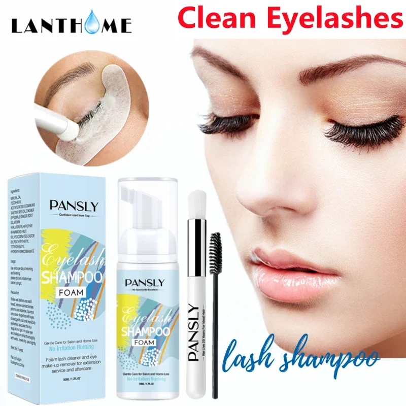 

Lash Shampoo Eyelash Extension with Mousse Brush Eye Lash Lift Cleaning Foam for Clean Glue Wholesale Label Lash Cleanser