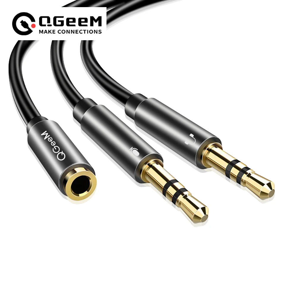 QGeeM Splitter Headphone for Computer Female to Male