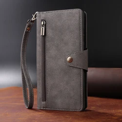 Leather Wallet Case with Multi - Card Slots and Kickstand - Samsung A81 (Gray)