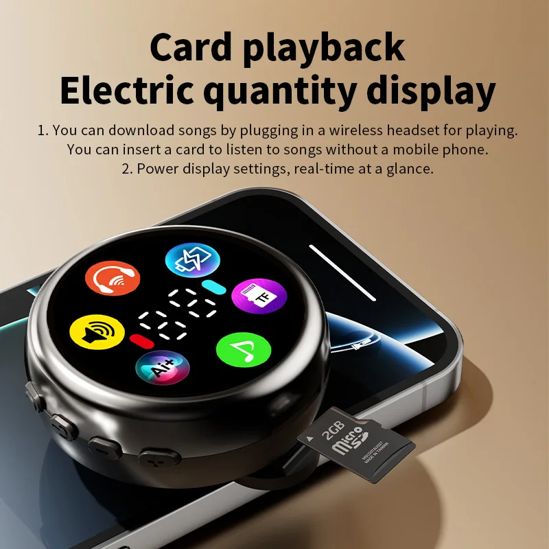 Wireless Car Bluetooth Headset Outdoor Sports Collar Clip Earphone Hands-free Bluetooth Headphones with LED Display Support TF