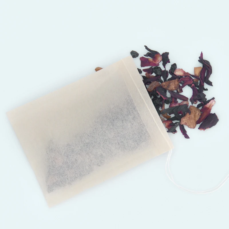 Yireen's 100Pcs 80 X 100mm Biodegradable Unbleached Wood Pulp Filter Paper Tea Bags With Strings Brown Color Coffee Infusers