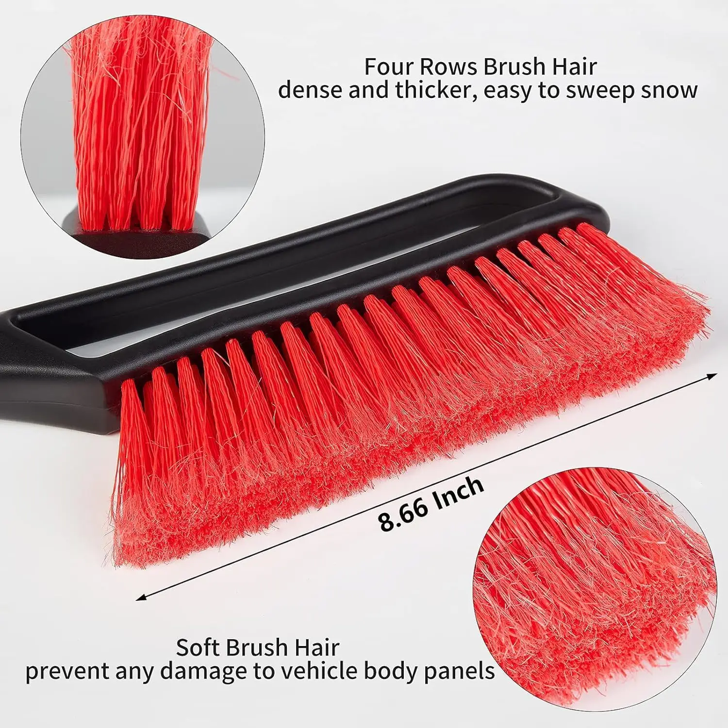 27" Snow Brush with Wider Ice Scraper Snow Removal Tool Car Brush with Ergonomic Comfortable Foam Grip for Cars