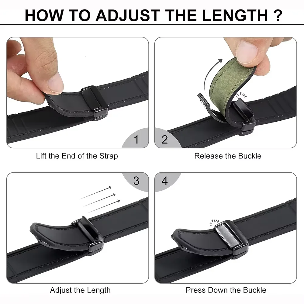 Magnetic Leather and Silicone Hybrid Strap