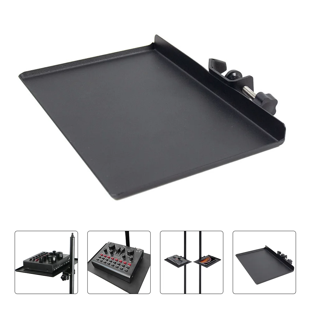 

Microphone Tray Useful Stand Sound Card Miniature Clamp-On Rack Shelf Iron Clip-on Accessory