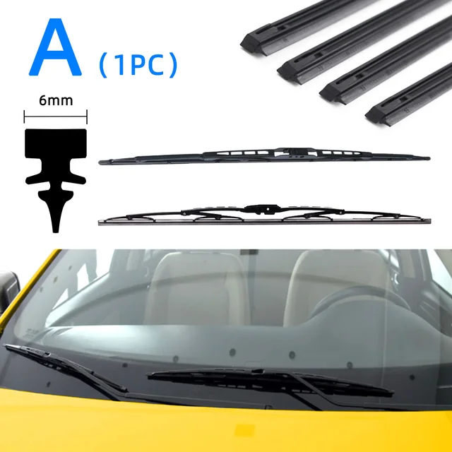 Car Wiper Rubber Refill Blade 30cm To 80cm Windshield Wiper Insert