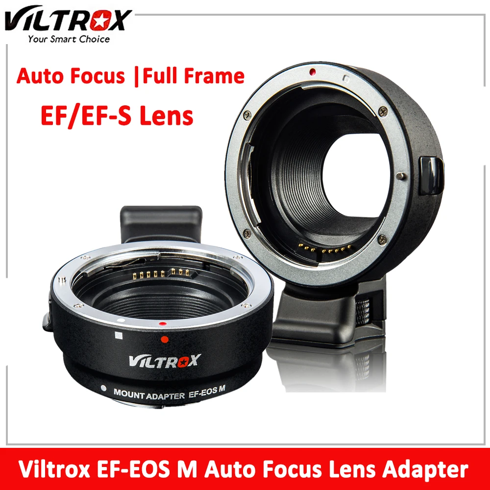 Viltrox Ef-Eos M Adattatore Per Obiettivo Messa A Fuoco Automatica Elettronica Per Obiettivo Canon Eos Ef Ef-S Per Fotocamera Eos M M2 M3 M5 M6 M10 M5