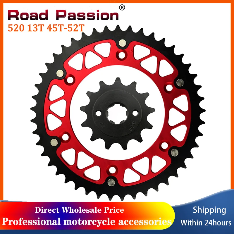 

Передняя и задняя звездочки цепи для мотоцикла 520 45T ~ 52T 13T для HONDA CRF230 Easy Enduro Trail CRF150F CRF230F CRF 230 150 F