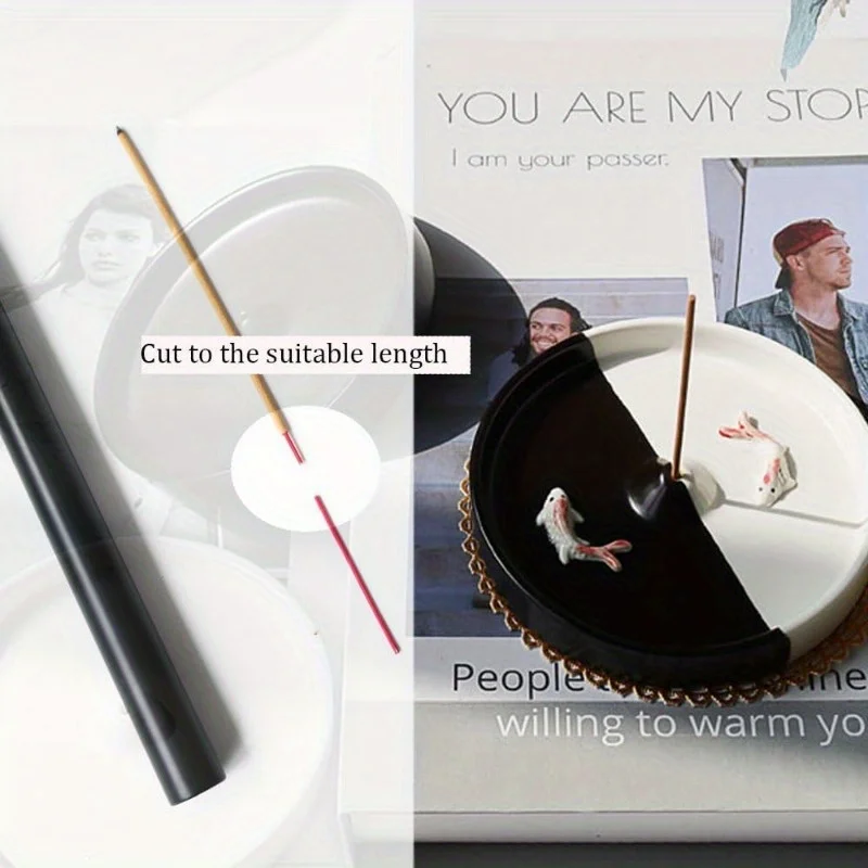 Incense Holder Minimalist Circular Incense Burner for Cone or Stick Incense Ceramic Ash Catcher Handmade Incense Stick Burner