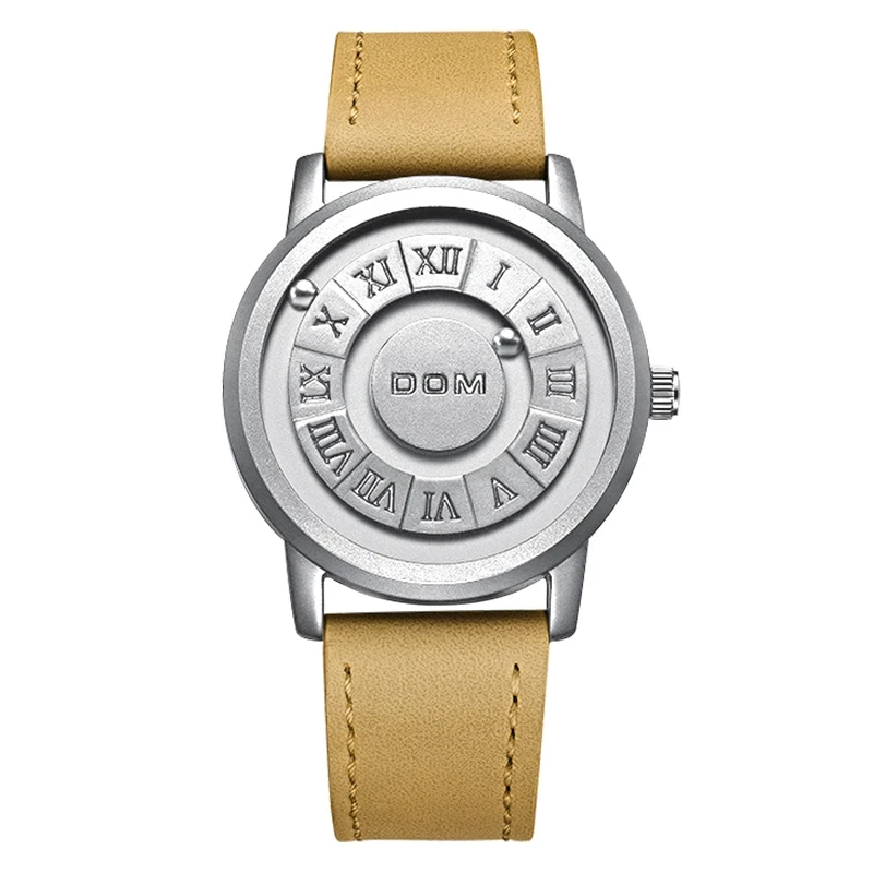 DOM new creative rolling hands magnetic men's watch Waterproof stainless steel men's watchM-1345L-7M5