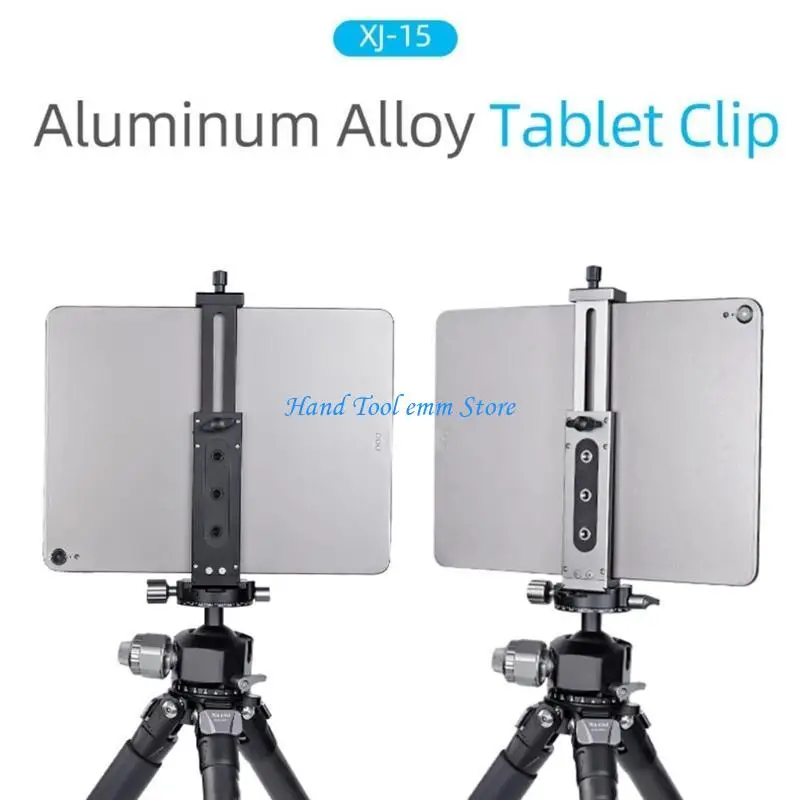 H37F XJ15 태블릿 홀더 삼각대 마운트 클램프 금속 태블릿 스탠드(Clold Shoe Mount 포함)