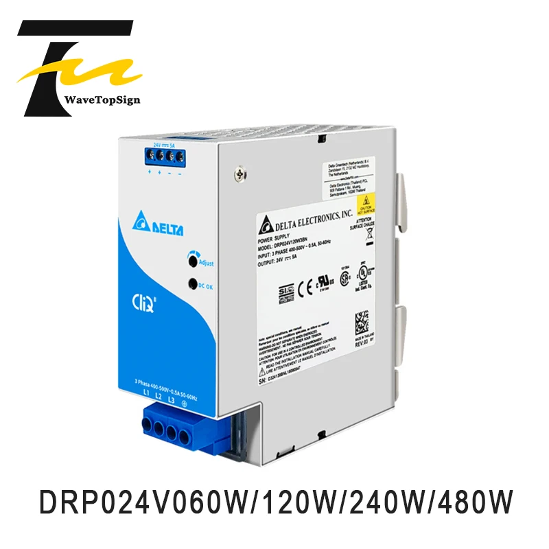 Блок питания WaveTopSign на DIN-рейку DRP024V060W/120W/240W/480W2BN DRP-24V120W/2401AA
