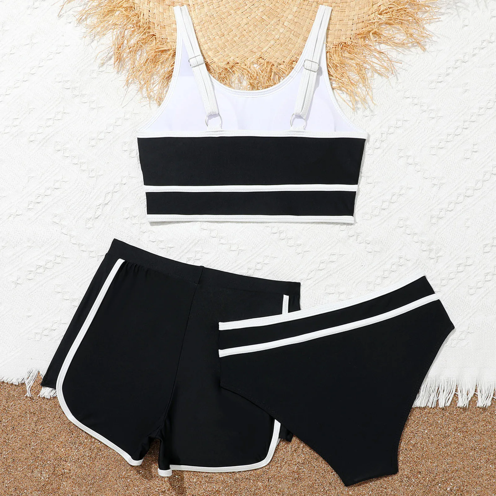 8-14 Y Girls Swimsuit Three pieces Girls swimwear Pool Swimming Suit Sport Kids Bikini set Biquini Workout Children Beach wear girls swimwear bikini sets