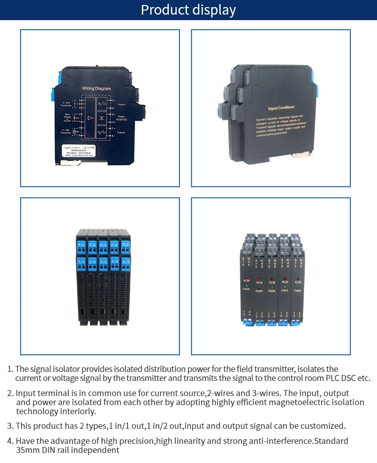 Ultra-thin DC Signal Isolator Transmitter Current Voltage Isolation Multi-input Multi-output 4-20MA 0-5V 0-10V digital ph meter