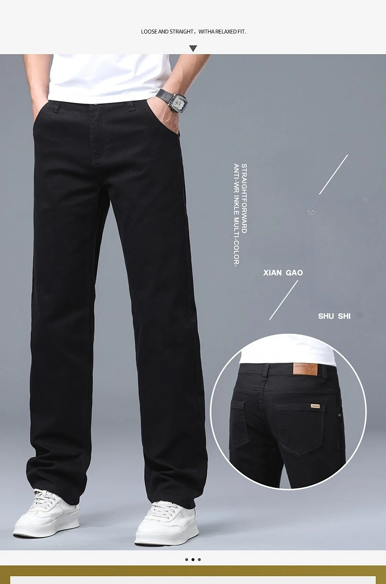 Herren Straight Leg Jeans Slim Fit Stretch Komfort Denim Hosen Koreanische Casual Mode Minimalistische Business Herren Alltagshosen – Detail 30