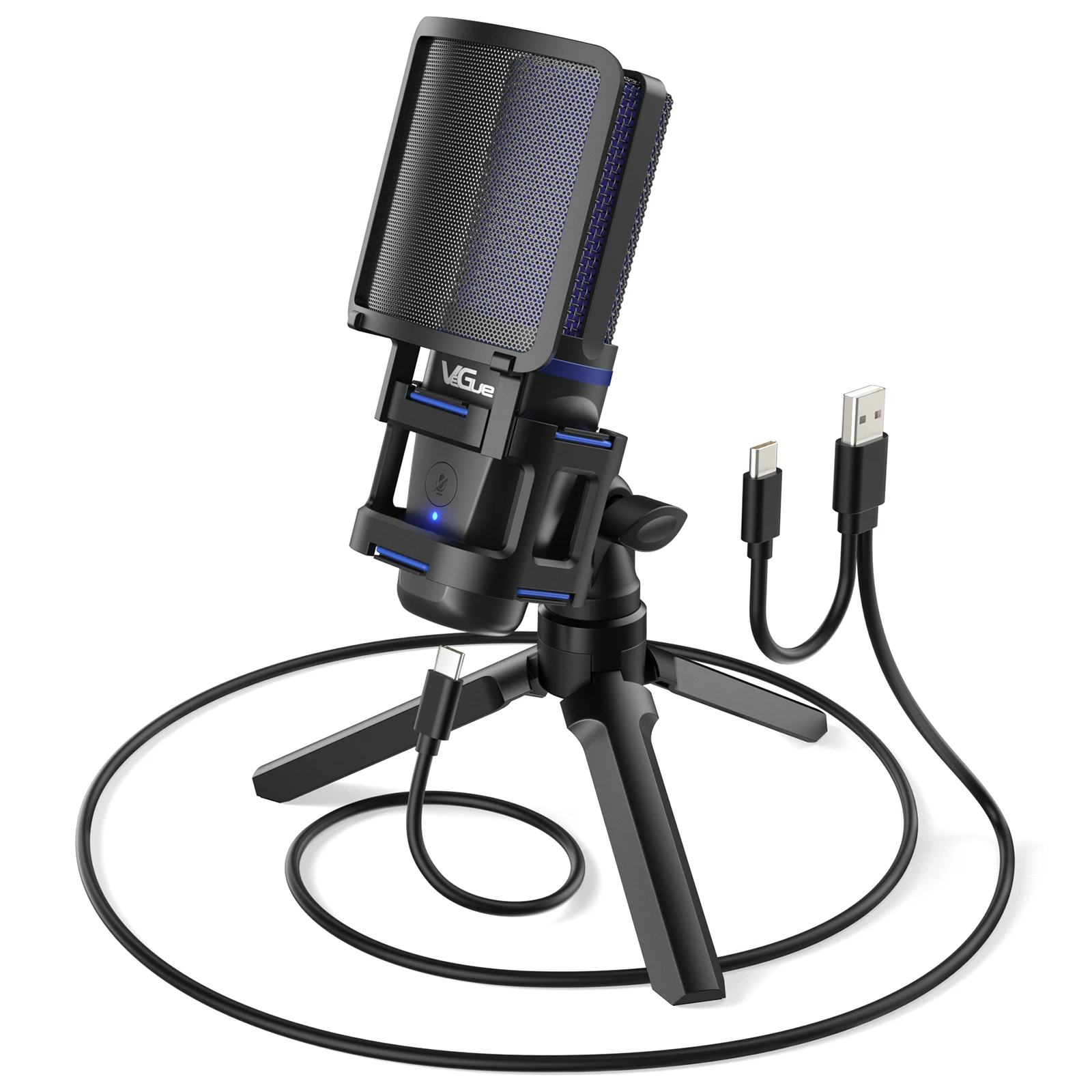 USB Microphone for PC PS5, VeGue Computer Gaming Condenser PC Mic with