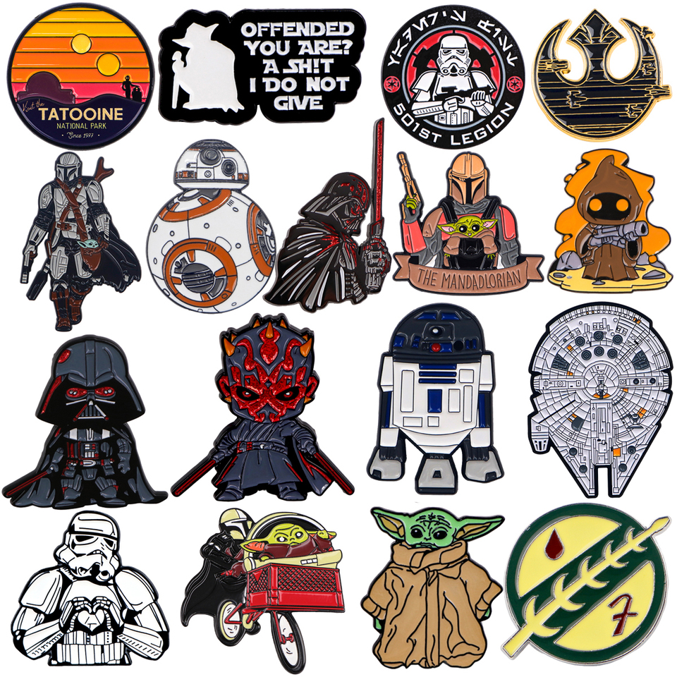 Movie Cool Robot Enamel Pins Brooches for Women Men Lapel Pins Metal Badges Fashion Jewelry Clothing Accessories Friends Gifts