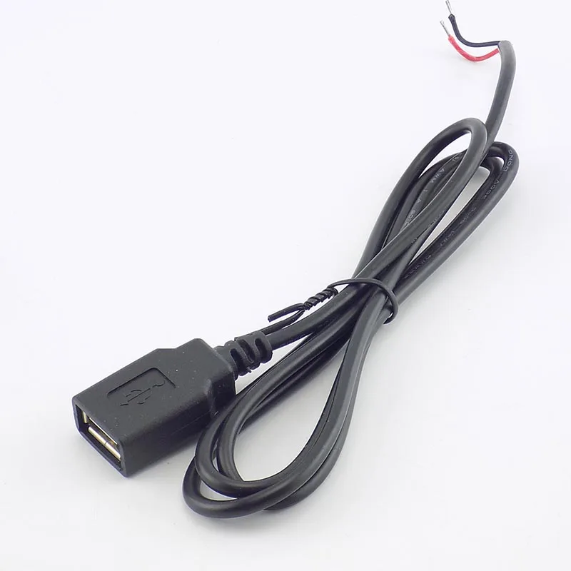 0.3/1/2M USB 2.0 Type A Female 2 Pin DIY extension power Cable DC 5V Power Supply Adapter Charge Connector Wire L19