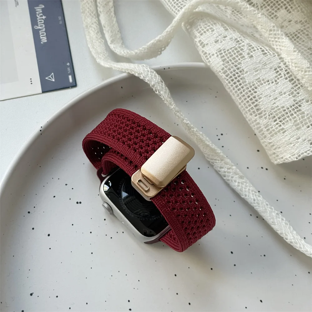 Premium Woven Nylon Magnetic Watch Band - Unisex Adjustable Strap