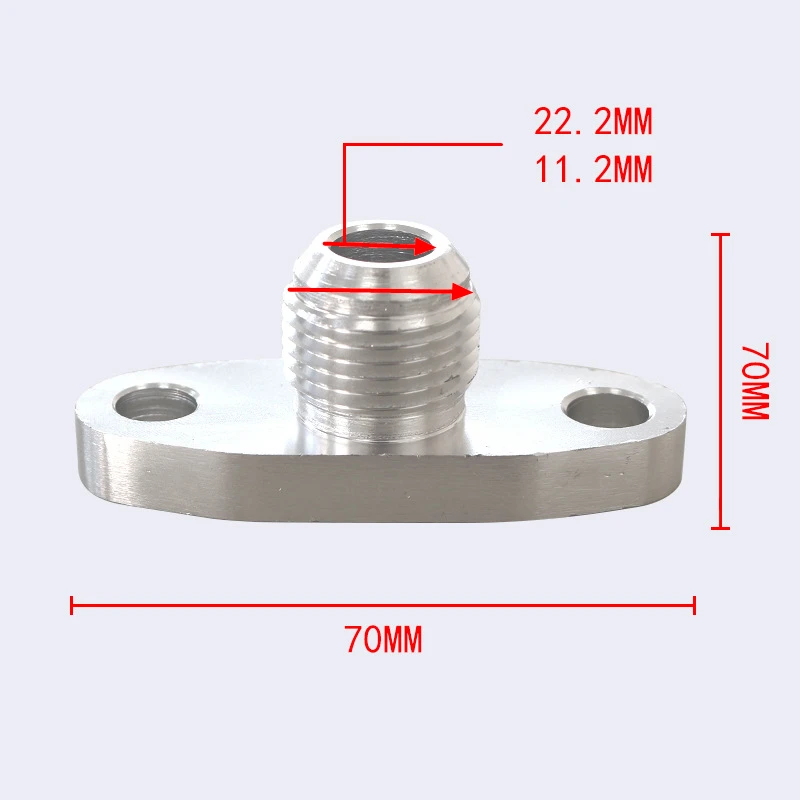Aluminum Turbo Oil Drain Outlet Flange Gasket Adapter Kit Set 10AN 10 AN Fitting T3 T4