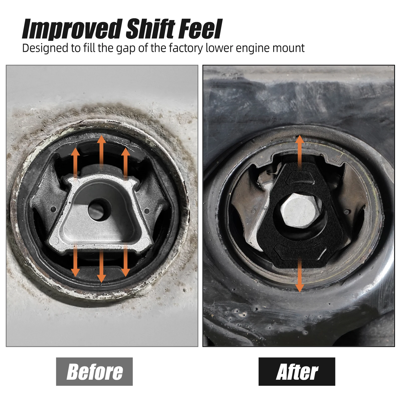 BEVINSEE Aluminum Lower Motor Mount Insert for VW for Golf 7 8 Passat B8, Audi A3 8V 8Y TT RS3,for Cupra Leon,for Skoda