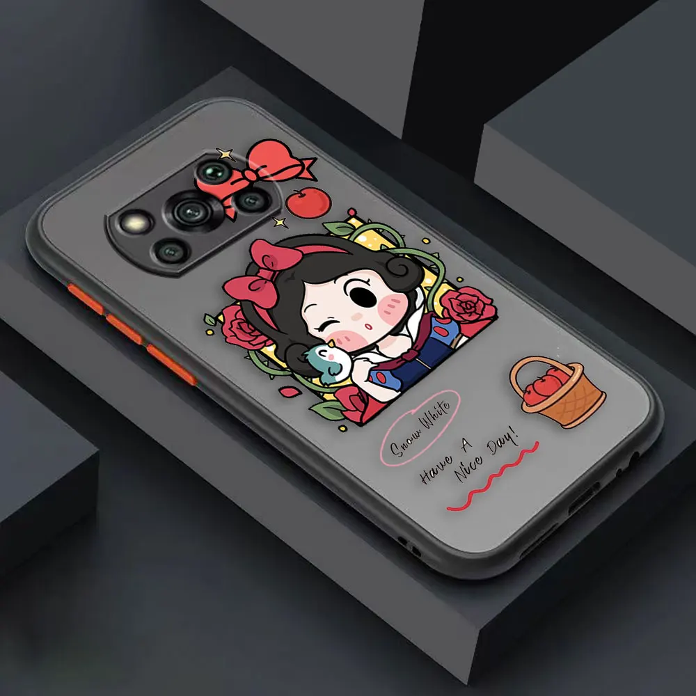 thumbnail image 1 of Matte Case for Xiaomi POCO X4 X3 X2 M4 M3 M2 F4 F3 GT F2 C40 CC9 PRO 4G 5G MIX4 CIVI Case Funda Shell Cartoon Anime Snow White, 1 of 5