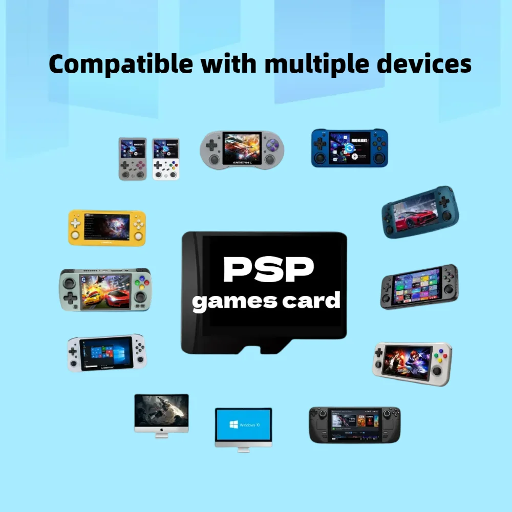 PSP Game TF Card For Anbernic RG353M Language USA Europe Japan France Germany Italy Korea Spain China 3200+ Classic RG405M