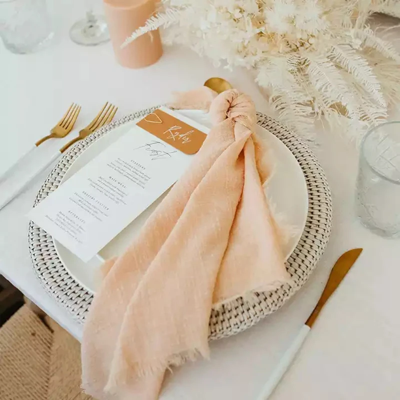 Set of 6 pc or 12pc Gauze Crepe Napkins Cotton 42x42cm Towels HomeKitchen  Table Fall Easter Ramadan Country Wedding Decorations - AliExpress