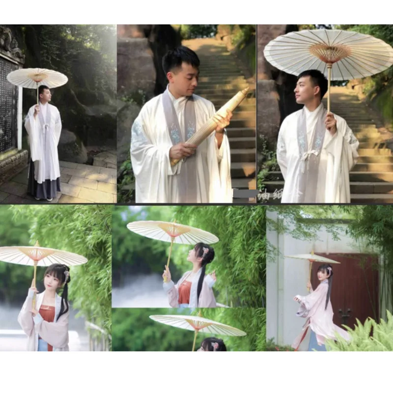 Paper Umbrella Silk Cloth Oil Paper Umbrella Rain Women Decor Vintage Dance Prop Peach Blossom Chinese Intangible Cultural Parasol Paraguas