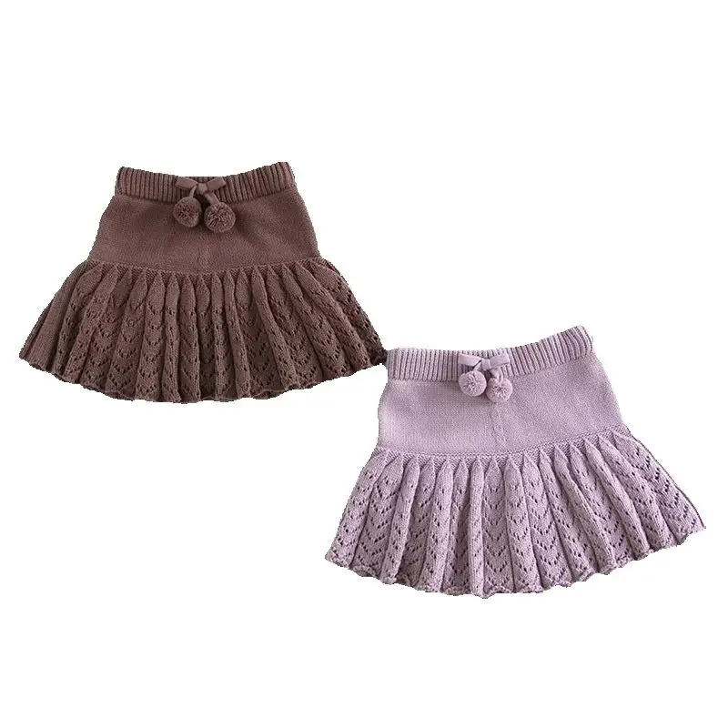 Girls Knitted Pleated Skirt for Spring Autumn
