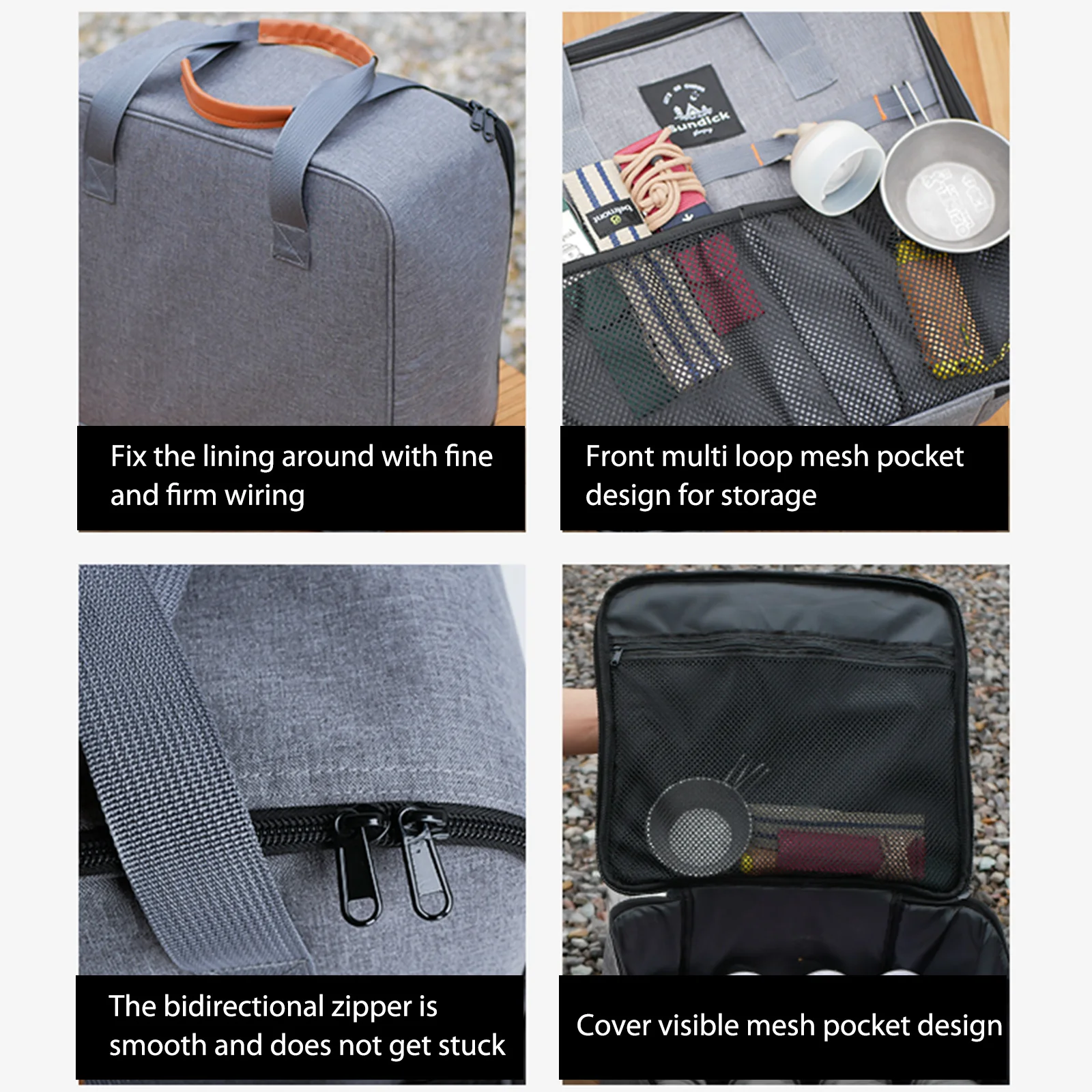Portable Outdoor Stove Bag Wear Resistant Waterproof Cookware Utensils Organizer Protective Sleeve for Cassette Furnace Gas Tank