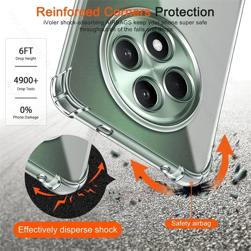 Shockproof Clear TPU Protective Phone Case - Four-Corner Design